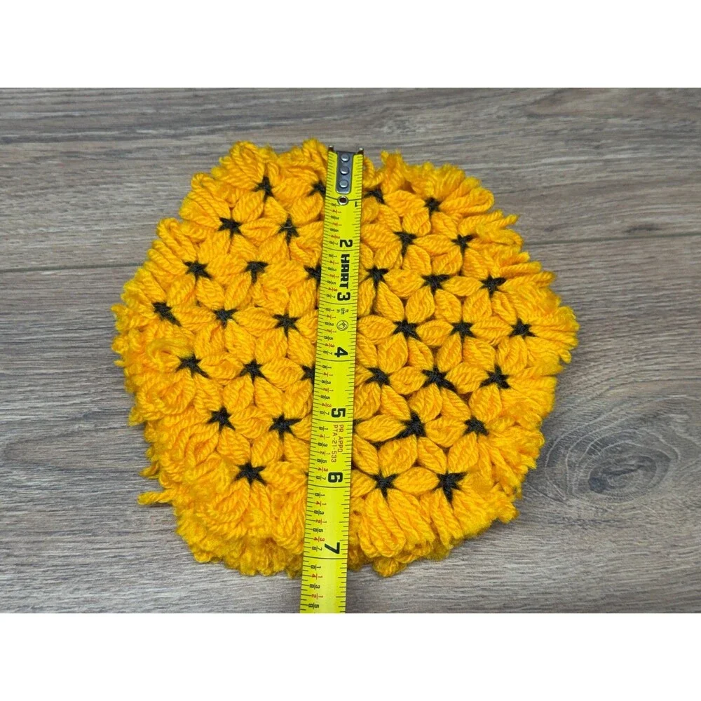 Vintage Hand Crocheted Pot Holders Trivets Blue White & Orange - Lot of 9 Pcs